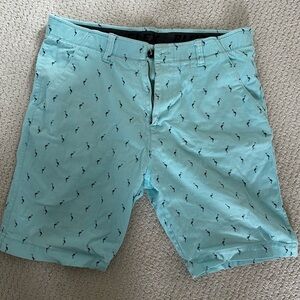Men's Light Blue Patterned Shorts